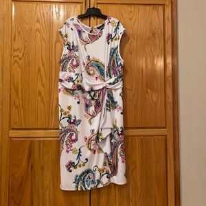 26/28 white paisley dress Ashley Stewart dress